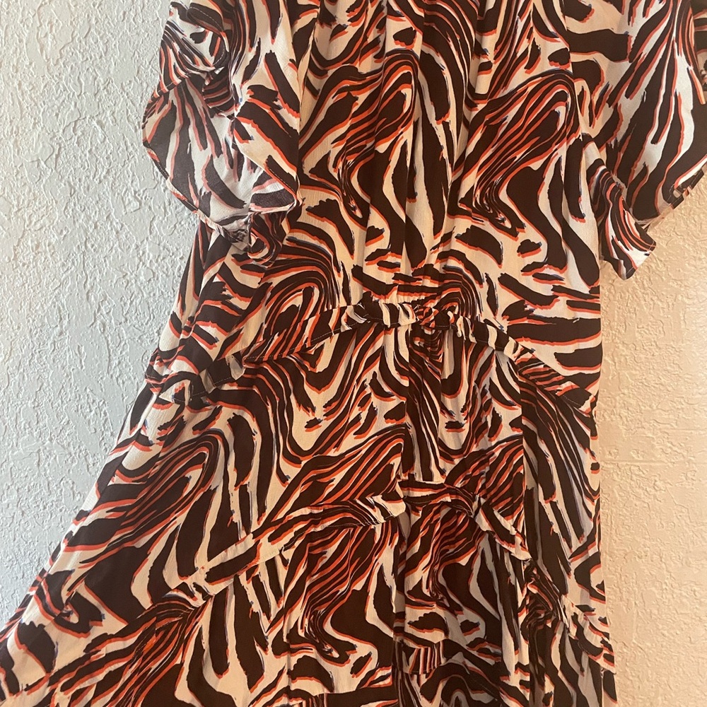 Anthropologie printed v neck mini dress XL - Picture 6 of 7